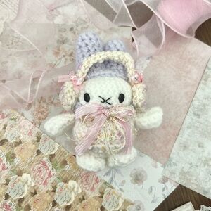 Handmade crochet Miffy Bunny Plush Toy - Keychain/ bag charm